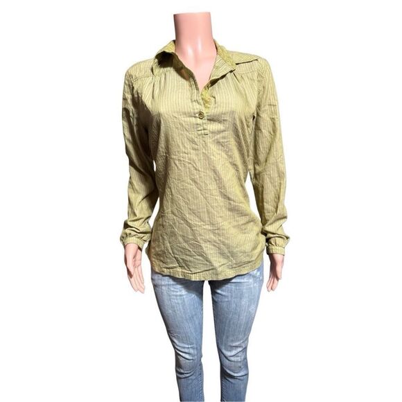 Pulp front yoke half button peridot henley top M - Picture 2 of 6